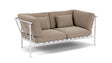 Barlow Tyrie Around Deep Seating Canapé 2 places accoudoirs alu avec coussins Armature Artic White Taupe 3729V Laminé Waterproof 