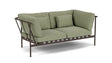 Barlow Tyrie Around Deep Seating Canapé 2 places accoudoirs alu avec coussins Armature Forge Grey Canvas Almond 3983V Laminé Waterproof 