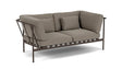 Barlow Tyrie Around Deep Seating Canapé 2 places accoudoirs alu avec coussins Armature Forge Grey Carbon Beige 10065V Laminé Waterproof 