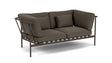 Barlow Tyrie Around Deep Seating Canapé 2 places accoudoirs alu avec coussins Armature Forge Grey Dark Taupe 10059V Laminé Waterproof 