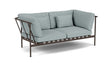 Barlow Tyrie Around Deep Seating Canapé 2 places accoudoirs alu avec coussins Armature Forge Grey Frosty Chine 10025V Laminé Waterproof 