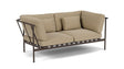Barlow Tyrie Around Deep Seating Canapé 2 places accoudoirs alu avec coussins Armature Forge Grey Heather Beige 5476V Laminé Waterproof 