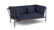 Barlow Tyrie Around Deep Seating Canapé 2 places accoudoirs alu avec coussins Armature Forge Grey Indigo 18017V Laminé Waterproof 