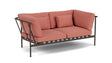 Barlow Tyrie Around Deep Seating Canapé 2 places accoudoirs alu avec coussins Armature Forge Grey Natte Flamingo 10234V Laminé Waterproof 