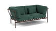 Barlow Tyrie Around Deep Seating Canapé 2 places accoudoirs alu avec coussins Armature Forge Grey Natte Ivy 10232V Laminé Waterproof 
