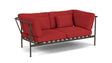 Barlow Tyrie Around Deep Seating Canapé 2 places accoudoirs alu avec coussins Armature Forge Grey Paris Red 3728V Laminé Waterproof 