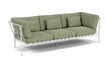 Barlow Tyrie Around Deep Seating Canapé 3 places accoudoirs alu avec coussins Armature Artic White Canvas Almond 3983V Laminé Waterproof 