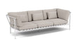 Barlow Tyrie Around Deep Seating Canapé 3 places accoudoirs alu avec coussins Armature Artic White Chalk 10152V Laminé Waterproof 