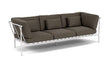 Barlow Tyrie Around Deep Seating Canapé 3 places accoudoirs alu avec coussins Armature Artic White Dark Taupe 10059V Laminé Waterproof 