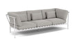 Barlow Tyrie Around Deep Seating Canapé 3 places accoudoirs alu avec coussins Armature Artic White Lead Chine 3756V Laminé Waterproof 