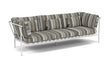 Barlow Tyrie Around Deep Seating Canapé 3 places accoudoirs alu avec coussins Armature Artic White Quadri Grey 3778V Laminé Waterproof 