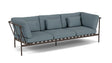 Barlow Tyrie Around Deep Seating Canapé 3 places accoudoirs alu avec coussins Armature Forge Grey Carbon Sky 10064V Laminé Waterproof 
