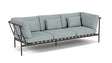 Barlow Tyrie Around Deep Seating Canapé 3 places accoudoirs alu avec coussins Armature Forge Grey Frosty Chine 10025V Laminé Waterproof 