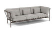 Barlow Tyrie Around Deep Seating Canapé 3 places accoudoirs alu avec coussins Armature Forge Grey Lead Chine 3756V Laminé Waterproof 