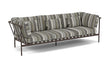 Barlow Tyrie Around Deep Seating Canapé 3 places accoudoirs alu avec coussins Armature Forge Grey Quadri Grey 3778V Laminé Waterproof 