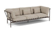 Barlow Tyrie Around Deep Seating Canapé 3 places accoudoirs alu avec coussins Armature Forge Grey Stone 3988V Laminé Waterproof 