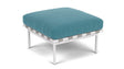 Barlow Tyrie Around Deep Seating Repose-pieds avec coussin Armature Artic White Adriatic Blue 3941V Laminé Waterproof 