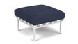 Barlow Tyrie Around Deep Seating Repose-pieds avec coussin Armature Artic White Indigo 18017V Laminé Waterproof 