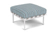 Barlow Tyrie Around Deep Seating Repose-pieds avec coussin Armature Artic White Porto Blue Chine 3776V Laminé Waterproof 