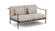 Barlow Tyrie Aura Deep Seating Canapé 2 places accoudoirs teck avec coussins Armature Forge Grey Chalk 10152V Laminé Waterproof 