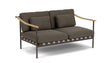 Barlow Tyrie Aura Deep Seating Canapé 2 places accoudoirs teck avec coussins Armature Forge Grey Dark Taupe 10059V Laminé Waterproof 