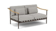 Barlow Tyrie Aura Deep Seating Canapé 2 places accoudoirs teck avec coussins Armature Forge Grey Lead Chine 3756V Laminé Waterproof 
