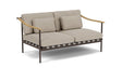 Barlow Tyrie Aura Deep Seating Canapé 2 places accoudoirs teck avec coussins Armature Forge Grey Stone 3988V Laminé Waterproof 