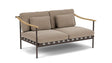 Barlow Tyrie Aura Deep Seating Canapé 2 places accoudoirs teck avec coussins Armature Forge Grey Taupe 3729V Laminé Waterproof 