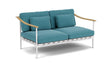 Barlow Tyrie Aura Deep Seating Canapé 2 places avec coussins Armature Artic White Adriatic Blue 3941V Laminé Waterproof 