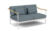 Barlow Tyrie Aura Deep Seating Canapé 2 places avec coussins Armature Artic White Carbon Sky 10064V Laminé Waterproof 