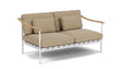 Barlow Tyrie Aura Deep Seating Canapé 2 places avec coussins Armature Artic White Heather Beige 5476V Laminé Waterproof 