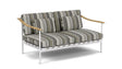 Barlow Tyrie Aura Deep Seating Canapé 2 places avec coussins Armature Artic White Quadri Grey 3778V Laminé Waterproof 