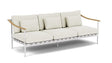 Barlow Tyrie Aura Deep Seating Canapé 3 places accoudoirs teck avec coussins Armature Artic White Marble 3966V Laminé Waterproof 