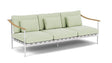 Barlow Tyrie Aura Deep Seating Canapé 3 places accoudoirs teck avec coussins Armature Artic White Mint 3967V Laminé Waterproof 