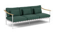 Barlow Tyrie Aura Deep Seating Canapé 3 places accoudoirs teck avec coussins Armature Artic White Natte Ivy 10232V Laminé Waterproof 