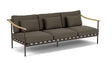 Barlow Tyrie Aura Deep Seating Canapé 3 places accoudoirs teck avec coussins Armature Forge Grey Dark Taupe 10059V Laminé Waterproof 