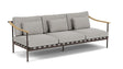Barlow Tyrie Aura Deep Seating Canapé 3 places accoudoirs teck avec coussins Armature Forge Grey Lead Chine 3756V Laminé Waterproof 