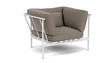 Barlow Tyrie Aura Deep Seating Fauteuil Club lounge accoudoirs alu avec coussins Armature Artic White Carbon Beige 10065V Laminé Waterproof 