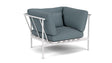 Barlow Tyrie Aura Deep Seating Fauteuil Club lounge accoudoirs alu avec coussins Armature Artic White Carbon Sky 10064V Laminé Waterproof 