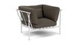 Barlow Tyrie Aura Deep Seating Fauteuil Club lounge accoudoirs alu avec coussins Armature Artic White Dark Taupe 10059V Laminé Waterproof 