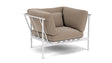 Barlow Tyrie Aura Deep Seating Fauteuil Club lounge accoudoirs alu avec coussins Armature Artic White Taupe 3729V Laminé Waterproof 
