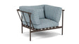Barlow Tyrie Aura Deep Seating Fauteuil Club lounge accoudoirs alu avec coussins Armature Forge Grey Porto Blue Chine 3776V Laminé Waterproof 