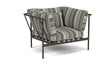 Barlow Tyrie Aura Deep Seating Fauteuil Club lounge accoudoirs alu avec coussins Armature Forge Grey Quadri Grey 3778V Laminé Waterproof 
