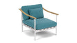Barlow Tyrie Aura Deep Seating Fauteuil Club lounge avec coussins Armature Artic White Adriatic Blue 3941V Laminé Waterproof 