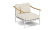 Barlow Tyrie Aura Deep Seating Fauteuil Club lounge avec coussins Armature Artic White Canvas 5453V Laminé Waterproof 