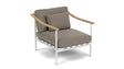 Barlow Tyrie Aura Deep Seating Fauteuil Club lounge avec coussins Armature Artic White Carbon Beige 10065V Laminé Waterproof 