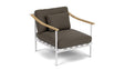 Barlow Tyrie Aura Deep Seating Fauteuil Club lounge avec coussins Armature Artic White Dark Taupe 10059V Laminé Waterproof 