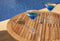 Barlow Tyrie Equinox High Dining Table haute de bar 70 (ronde Ø67cm H:99cm) inox - Plateau Teck 