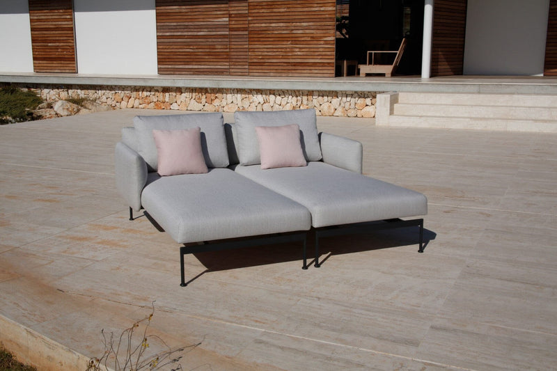 Barlow Tyrie Layout Deep Seating Double Chaise - Double seats et single backs + single low arms - avec coussins 