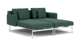 Barlow Tyrie Layout Deep Seating Double Chaise - Double seats et single backs + single low arms - avec coussins Armature Artic White Natte Ivy 10232V Laminé Waterproof 